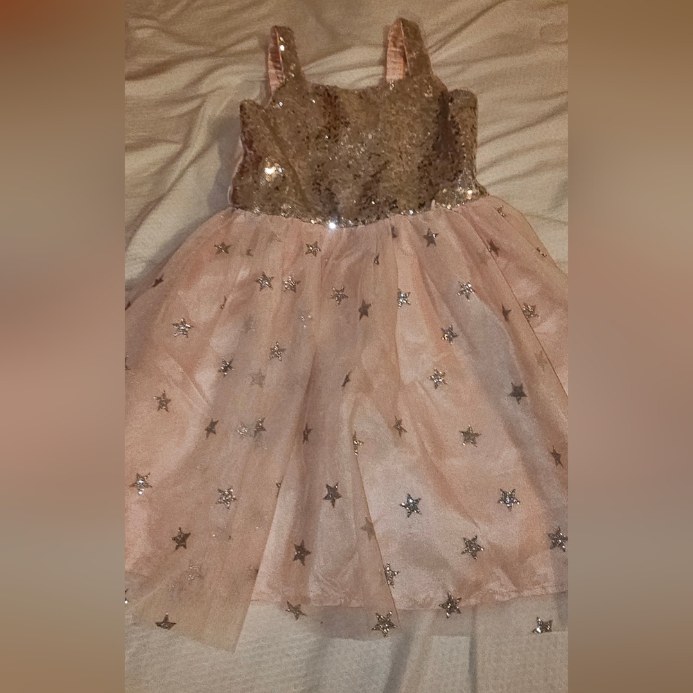 Pink cat & Jack Star Design Sequins tutu dress Stars M